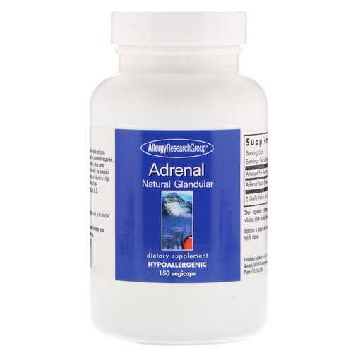Allergy Research Group, Adrenal Natural Glandular, 150 Vegicaps فوائد