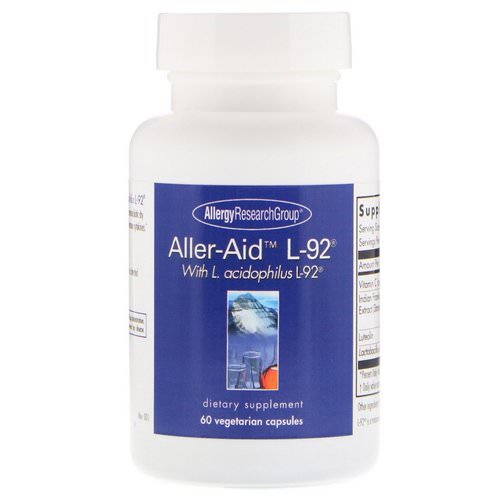 Allergy Research Group, Aller-Aid L-92 with L. Acidophilus L-92, 60 Vegetarian Capsules فوائد