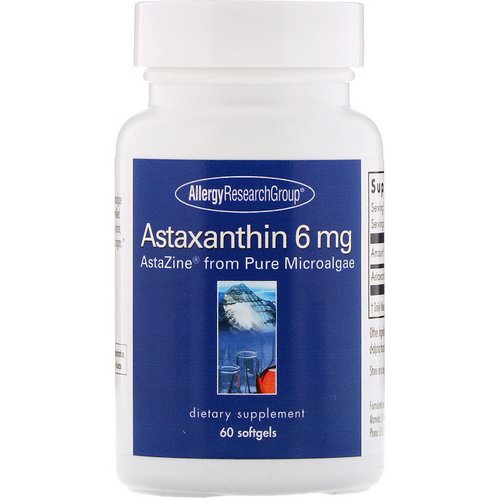 Allergy Research Group, Astaxanthin, 6 mg, 60 Softgels فوائد