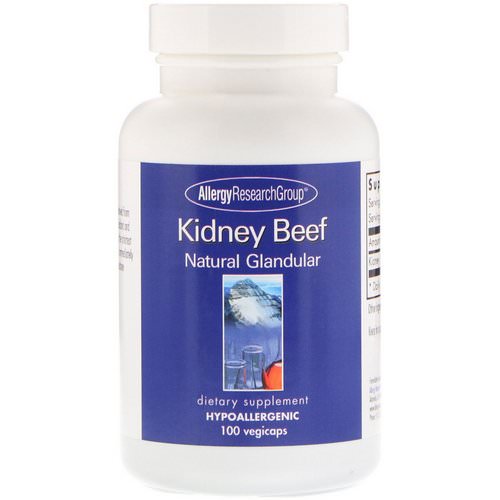 Allergy Research Group, Kidney Beef, Natural Glandular, 100 Vegicaps فوائد