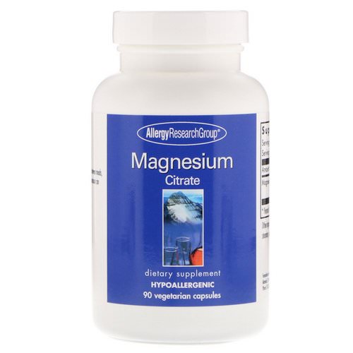 Allergy Research Group, Magnesium Citrate, 90 Vegetarian Capsules فوائد