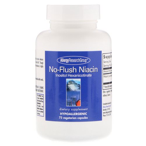 Allergy Research Group, No-Flush Niacin, 75 Vegetarian Capsules فوائد