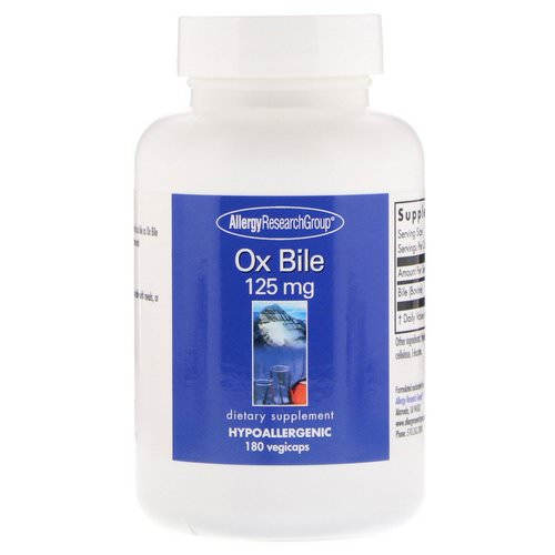 Allergy Research Group, Ox Bile, 125 mg, 180 Vegicaps فوائد