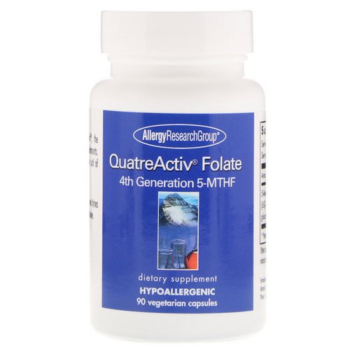 Allergy Research Group, QuatreActiv Folate, 4th Generation 5-MTHF, 90 Vegetarian Capsules فوائد