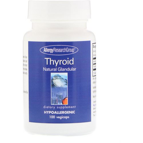 Allergy Research Group, Thyroid, Natural Glandular, 100 Vegetarian Capsules فوائد