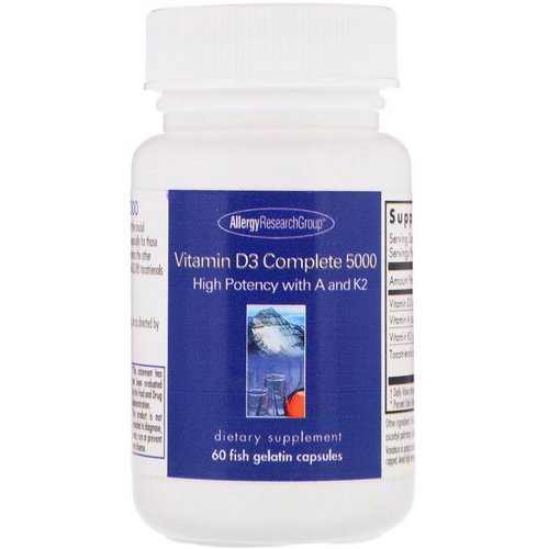 Allergy Research Group, Vitamin D3 Complete 5000, 60 Fish Gelatin Capsules فوائد
