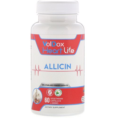 Allimax, HeartLife, Allicin, 500 mg, 60 Vegetarian Capsules فوائد