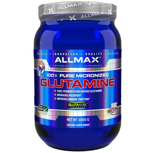 ALLMAX Nutrition, 100% Pure Micronized Glutamine, Gluten-Free + Vegan + Kosher Certified, 2.20 lbs (1000 g) فوائد