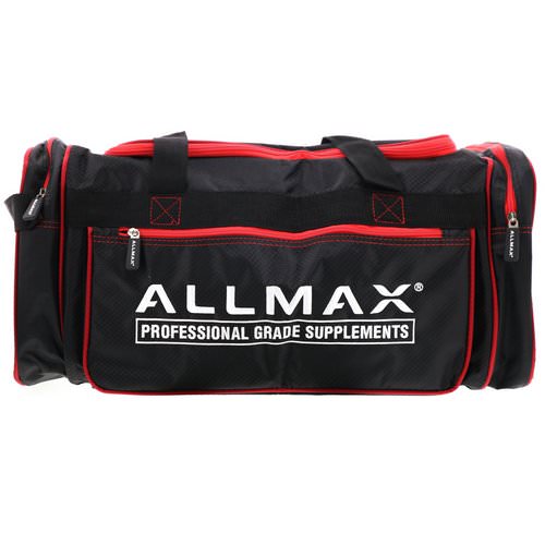 ALLMAX Nutrition, ALLMAX Premium Fitness Gym Bag, Black & Red, 1 Bag فوائد