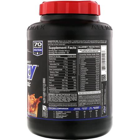 ALLMAX Nutrition, AllWhey Classic, 100% Whey Protein, Chocolate Peanut Butter, 5 lbs (2.27 kg):بر,تين مصل اللبن, التغذية الرياضية