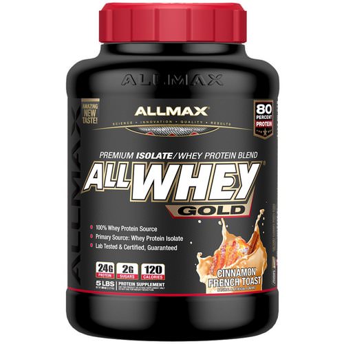 ALLMAX Nutrition, AllWhey Gold, 100% Whey Protein + Premium Whey Protein Isolate, Cinnamon French Toast, 5 lbs. (2.27 kg) فوائد