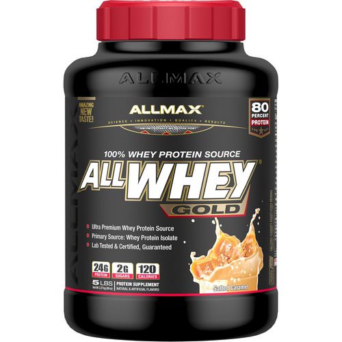 ALLMAX Nutrition, AllWhey Gold, 100% Whey Protein Source, Salted Caramel, 5 lbs. (2.27 kg) فوائد