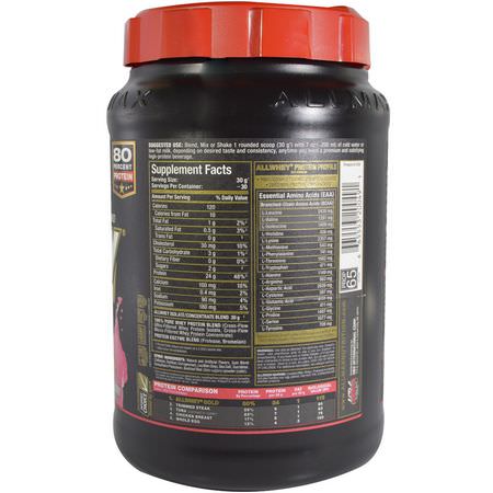 ALLMAX Nutrition, AllWhey Gold, 100% Whey Protein + Premium Whey Protein Isolate, Strawberry, 2 lbs (907 g):استرداد ما بعد التمرين,بر,تين مصل اللبن