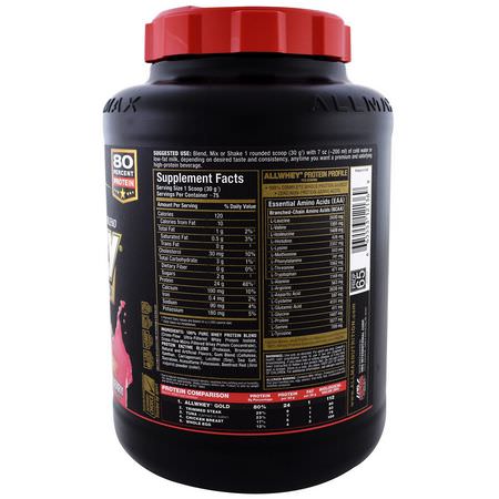 ALLMAX Nutrition, AllWhey Gold, 100% Whey Protein + Premium Whey Protein Isolate, Strawberry, 5 lbs. (2.27 kg):بر,تين مصل اللبن, التغذية الرياضية