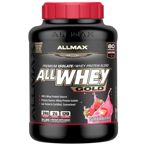 ALLMAX Nutrition, AllWhey Gold, 100% Whey Protein + Premium Whey Protein Isolate, Strawberry, 5 lbs. (2.27 kg) فوائد