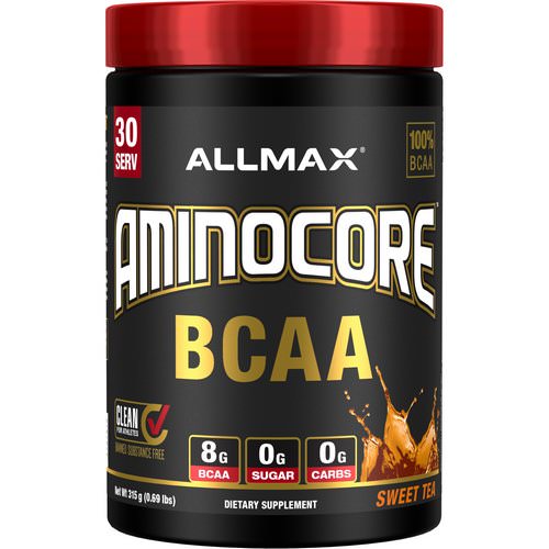 ALLMAX Nutrition, AMINOCORE, BCAA, 8G BCAA + 0 Sugar + 0 Carbs, Sweet Tea, 0.69 lbs (315 g) فوائد