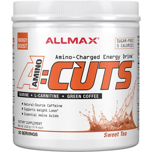 ALLMAX Nutrition, AMINOCUTS (ACUTS), Amino-Charged Energy Drink, Sweet Tea, 7.4 oz (210 g) فوائد
