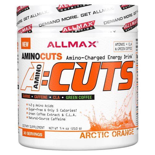ALLMAX Nutrition, AMINOCUTS (ACUTS), Weight-Loss BCAA (CLA + Taurine + Green Coffee), Arctic Orange, 7.4 oz (210 g) فوائد
