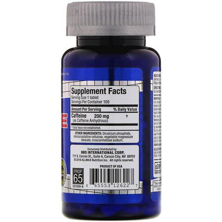 ALLMAX Nutrition, Caffeine, 200 mg, 100 Tablets:الكافيين, المنبه