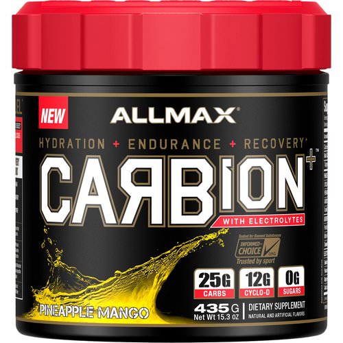 ALLMAX Nutrition, CARBion+ with Electrolytes + Hydration, Gluten-Free + Vegan Certified, Pineapple Mango, 15.3 oz (435 g) فوائد