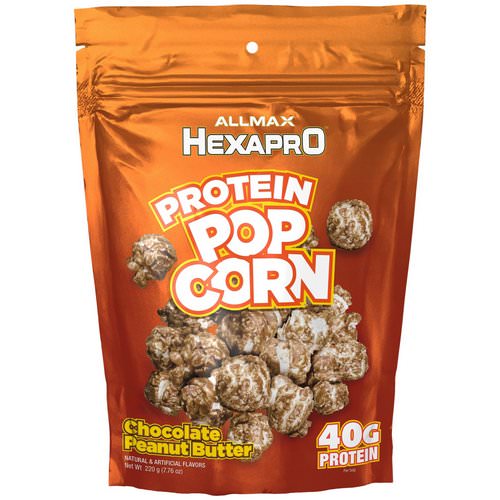 ALLMAX Nutrition, Hexapro, Protein Popcorn, 40G Protein, Chocolate Peanut Butter, 7.76 oz (220 g) فوائد
