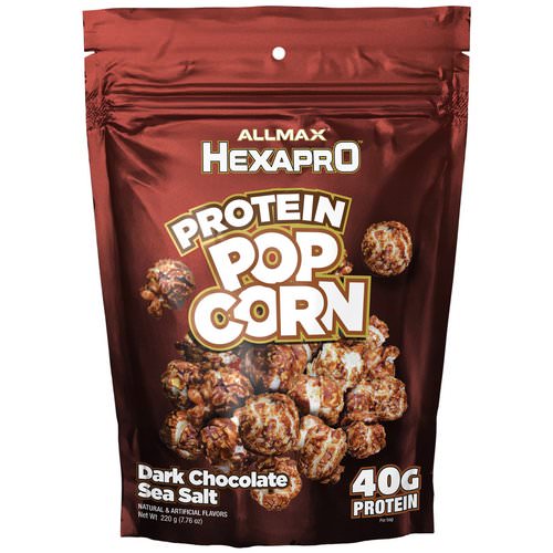 ALLMAX Nutrition, Hexapro, Protein Popcorn, 40G Protein, Dark Chocolate Sea Salt, 7.76 oz (220 g) فوائد