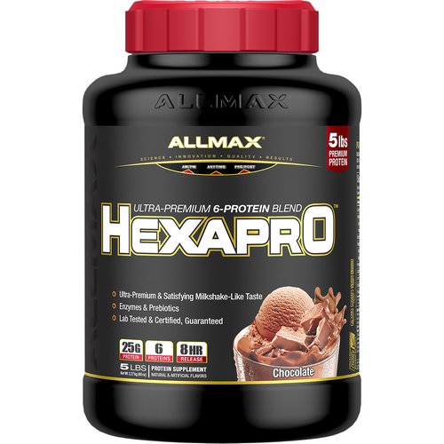 ALLMAX Nutrition, Hexapro, Ultra-Premium 6-Protein Blend, Chocolate, 5 lbs (2.27 kg) فوائد