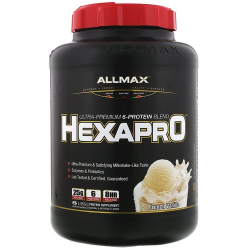 ALLMAX Nutrition, Hexapro, Ultra-Premium 6-Protein Blend, French Vanilla, 5 lbs (2.27 kg) فوائد