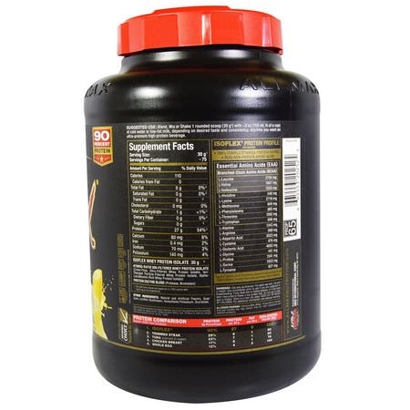 ALLMAX Nutrition, Isoflex, Pure Whey Protein Isolate (WPI Ion-Charged Particle Filtration), Banana, 5 lbs (2.27 kg):بر,تين مصل اللبن, التغذية الرياضية