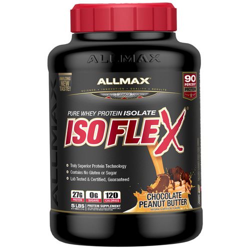 ALLMAX Nutrition, Isoflex, Pure Whey Protein Isolate (WPI Ion-Charged Particle Filtration), Chocolate Peanut Butter, 5 lbs (2.27 kg) فوائد