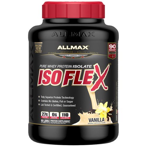ALLMAX Nutrition, Isoflex, Pure Whey Protein Isolate (WPI Ion-Charged Particle Filtration), Vanilla, 5 lbs (2.27 kg) فوائد