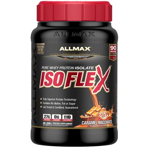 ALLMAX Nutrition, Isoflex, Pure Whey Protein Isolate (WPI Ion-Charged Particle Filtration), Caramel Macchiato, 2 lbs (907 g) فوائد