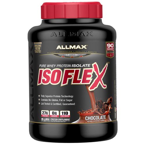 ALLMAX Nutrition, Isoflex, Pure Whey Protein Isolate (WPI Ion-Charged Particle Filtration), Chocolate, 5 lbs (2.27 kg) فوائد