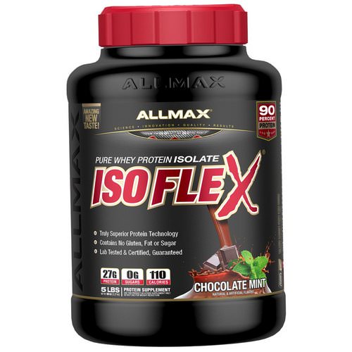 ALLMAX Nutrition, Isoflex, Pure Whey Protein Isolate (WPI Ion-Charged Particle Filtration), Chocolate Mint, 5 lbs (2.27 kg) فوائد