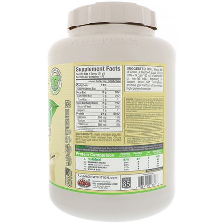 ALLMAX Nutrition, IsoNatural, Pure Whey Protein Isolate, Vanilla, 5 lbs (2.27 kg):بر,تين مصل اللبن, التغذية الرياضية