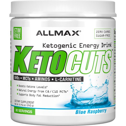 ALLMAX Nutrition, KetoCuts, Ketogenic Energy Drink, Blue Raspberry, 8.47 oz (240 g) فوائد