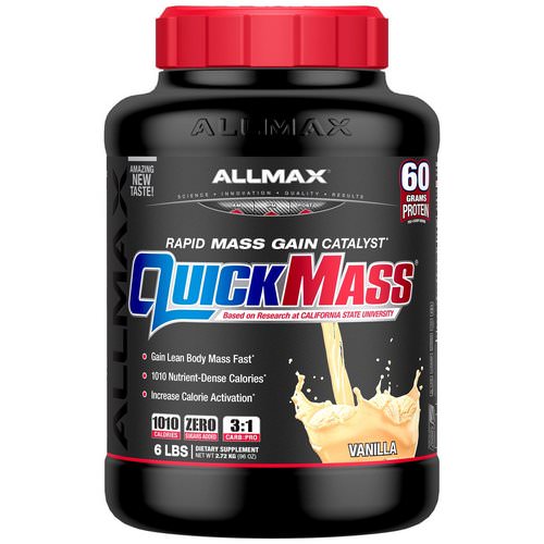 ALLMAX Nutrition, Quick Mass, Rapid Mass Gain Catalyst, Vanilla, 6 lbs (2.72 kg) فوائد
