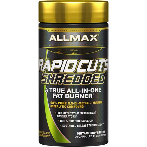 ALLMAX Nutrition, Rapidcuts Shredded, A True All-In-One Fat Burner, 90 Capsules فوائد