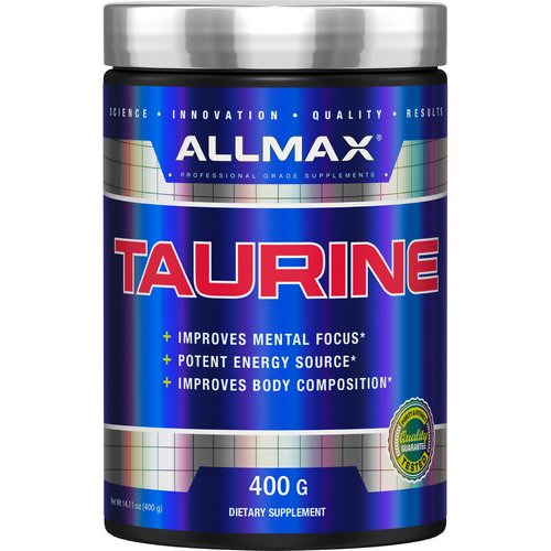 ALLMAX Nutrition, Taurine, Unflavored, Vegan + Gluten-Free, 3,000 mg, 14.11 oz (400 g) فوائد