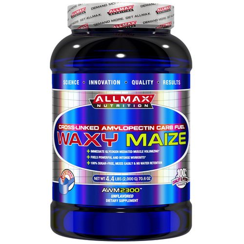 ALLMAX Nutrition, Waxy Maize, Cross-Linked Amylopectin Carb Fuel, Unflavored, 4.4 lbs (2,000 g) فوائد