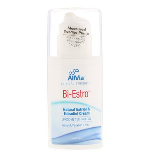 AllVia, Bi-Estro, Natural Estriol & Estradiol Cream, Unscented, 4 oz (113.4g) فوائد