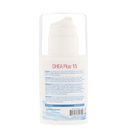 AllVia, DHEA Plus 15, Natural DHEA Cream, Unscented, 2 oz (57 g):DHEA, المكملات الغذائية