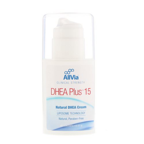 AllVia, DHEA Plus 15, Natural DHEA Cream, Unscented, 2 oz (57 g) فوائد