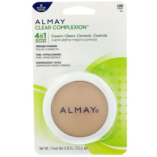 Almay, Clear Complexion Pressed Powder, 100, Light, 0.28 oz (8 g) فوائد