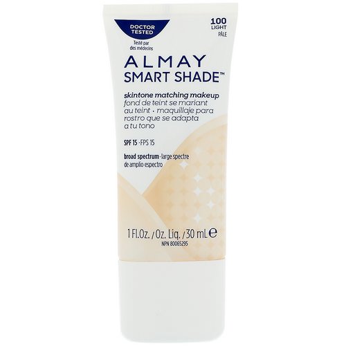Almay, Smart Shade, Skintone Matching Makeup, SPF 15, 100 Light, 1 fl oz (30 ml) فوائد