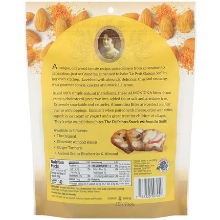 Almondina, Almond Bites, Ginger Turmeric Almond, 5 oz (142 g):المفرقعات, ملفات تعريف الارتباط