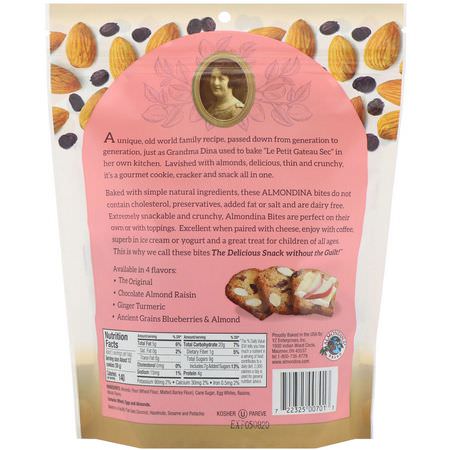 Almondina, Almond Bites, The Original, 5 oz (142 g):المفرقعات, ملفات تعريف الارتباط