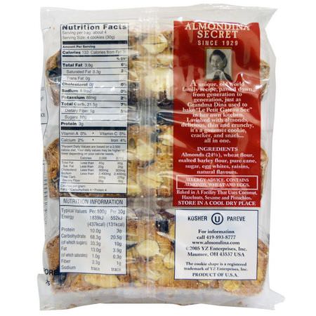Almondina, The Original Almond Biscuits, 4 oz (113 g):المفرقعات, ملفات تعريف الارتباط