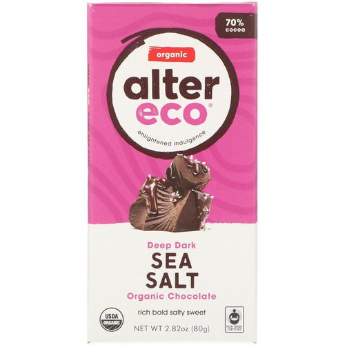 Alter Eco, Organic Chocolate Bar, Deep Dark Sea Salt, 2.82 oz (80 g) فوائد