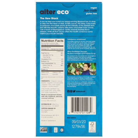 Alter Eco, Organic Chocolate Bar, Deepest Dark Super Blackout, 2.65 oz (75 g):حل,ى, ش,ك,لاتة